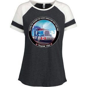 Fighting For Freedom Convoy 22 Candian Enza Ladies Jersey Colorblock Tee