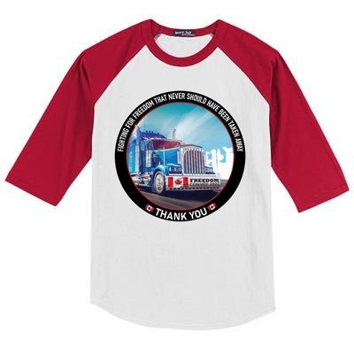 Fighting For Freedom Convoy 22 Candian Kids Colorblock Raglan Jersey