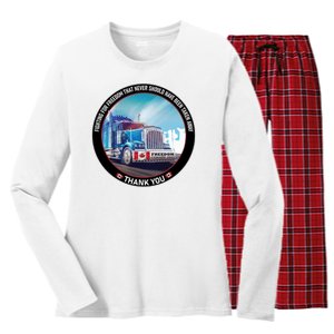 Fighting For Freedom Convoy 22 Candian Women's Long Sleeve Flannel Pajama Set 