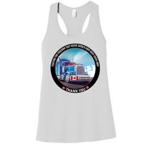 Fighting For Freedom Convoy 22 Candian Women's Racerback Tank