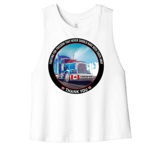 Fighting For Freedom Convoy 22 Candian Women's Racerback Cropped Tank