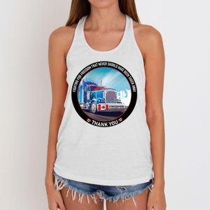 Fighting For Freedom Convoy 22 Candian Women's Knotted Racerback Tank