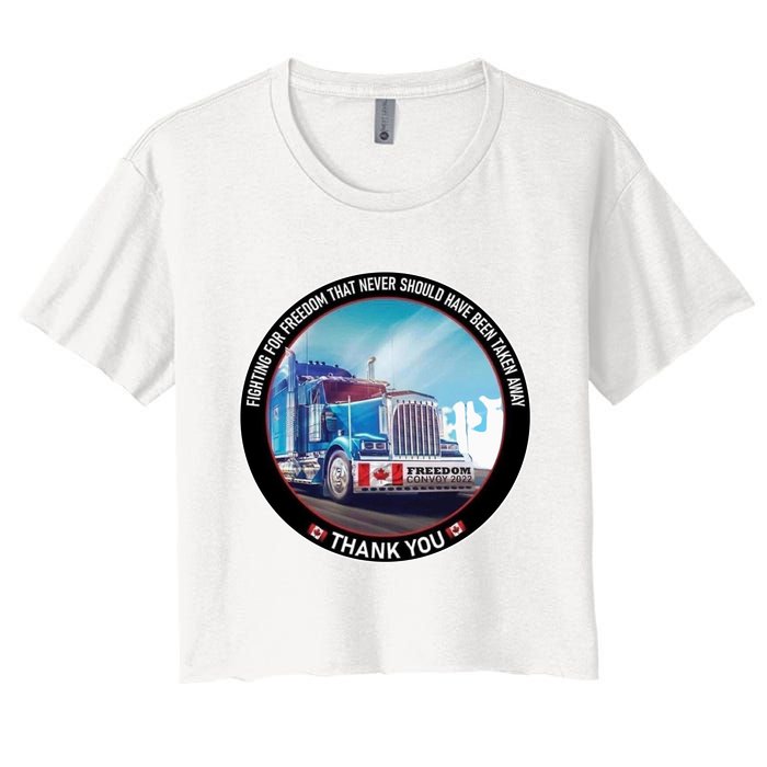 Fighting For Freedom Convoy 22 Candian Women's Crop Top Tee
