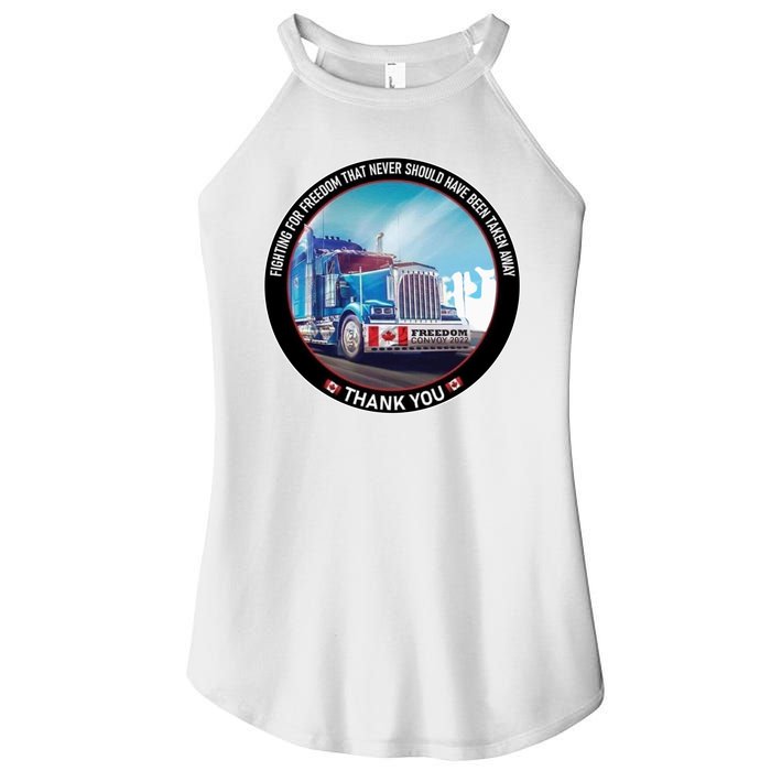 Fighting For Freedom Convoy 22 Candian Women's Perfect Tri Rocker Tank