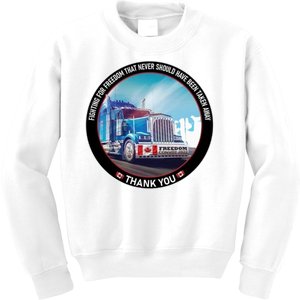 Fighting For Freedom Convoy 22 Candian Kids Sweatshirt