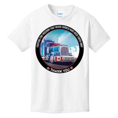 Fighting For Freedom Convoy 22 Candian Kids T-Shirt