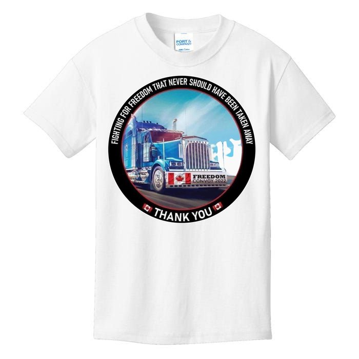 Fighting For Freedom Convoy 22 Candian Kids T-Shirt