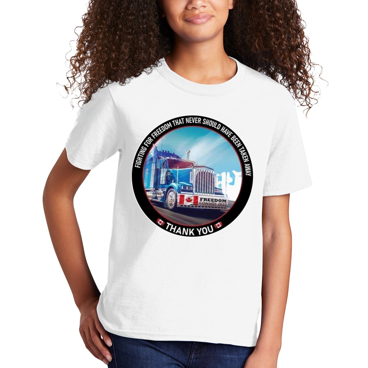 Fighting For Freedom Convoy 22 Candian Kids T-Shirt