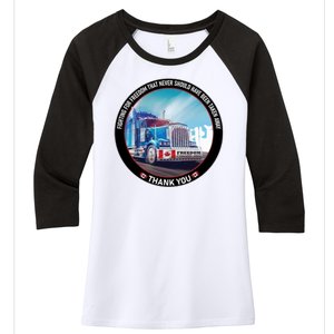 Fighting For Freedom Convoy 22 Candian Women's Tri-Blend 3/4-Sleeve Raglan Shirt