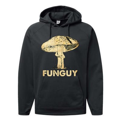 Funguy Funny Fungi Fungus Mushroom Performance Fleece Hoodie