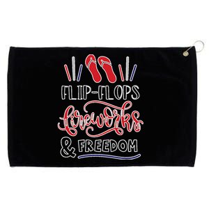 Flip Flops Fireworks & Freedom Outfit Tee Patriotic Grommeted Golf Towel