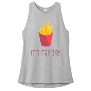 Friday French Fries Its Friday Gift Fun Ladies PosiCharge Tri-Blend Wicking Tank