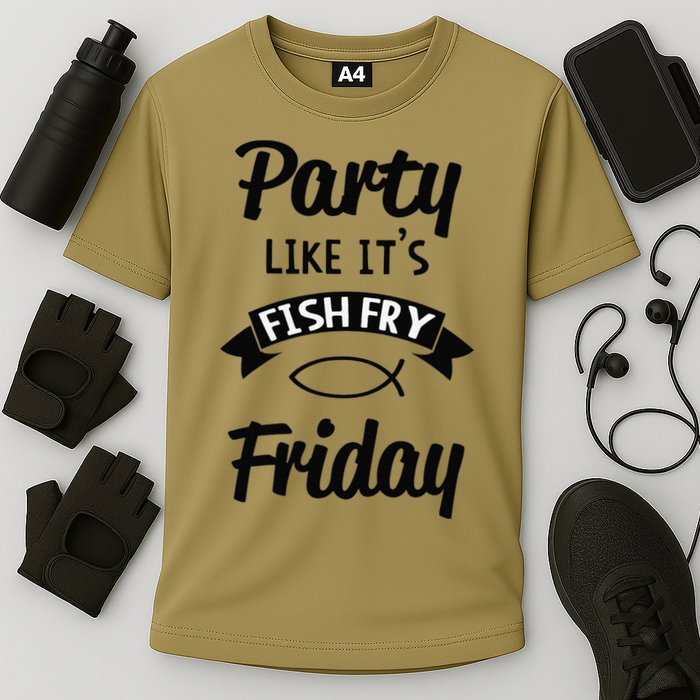Friday Fish Fry Lent Cooling Performance Crew T-Shirt
