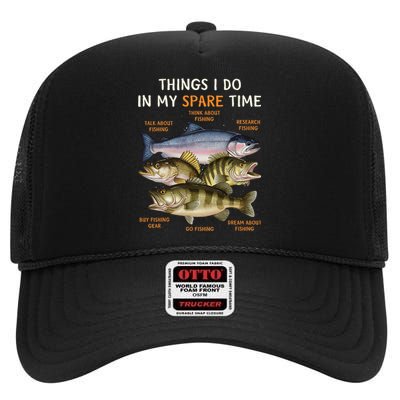 Funny Fishing High Crown Mesh Back Trucker Hat