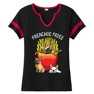 Funny Frenchie Fries French Bulldog Lover Men Women Ladies Halftime Notch Neck Tee