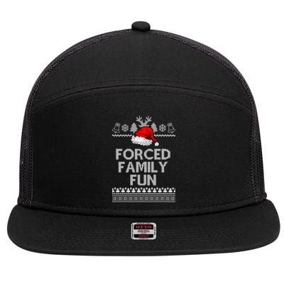 Forced Family Fun Ugly Christmas 7 Panel Mesh Trucker Snapback Hat
