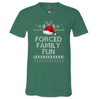 Forced Family Fun Ugly Christmas V-Neck T-Shirt