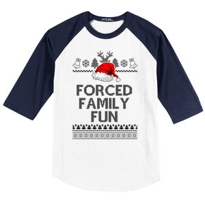 Forced Family Fun Ugly Christmas Baseball Sleeve Shirt