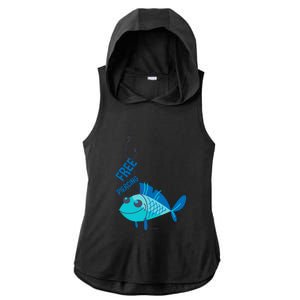 Funny Fish Free Piercing Ladies PosiCharge Tri-Blend Wicking Draft Hoodie Tank