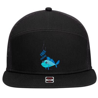 Funny Fish Free Piercing 7 Panel Mesh Trucker Snapback Hat