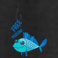 Funny Fish Free Piercing 7 Panel Mesh Trucker Snapback Hat