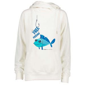 Funny Fish Free Piercing Womens Funnel Neck Pullover Hood