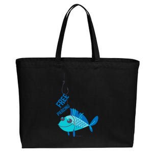 Funny Fish Free Piercing Cotton Canvas Jumbo Tote