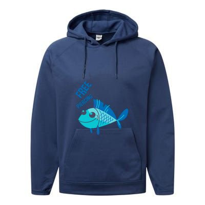 Funny Fish Free Piercing Performance Fleece Hoodie