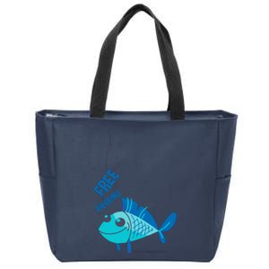 Funny Fish Free Piercing Zip Tote Bag