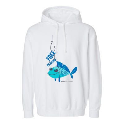 Funny Fish Free Piercing Garment-Dyed Fleece Hoodie