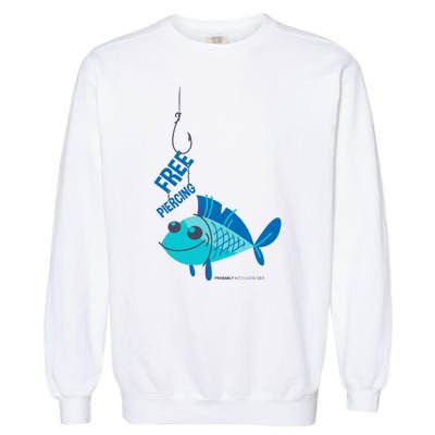 Funny Fish Free Piercing Garment-Dyed Sweatshirt