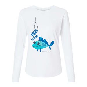 Funny Fish Free Piercing Womens Cotton Relaxed Long Sleeve T-Shirt