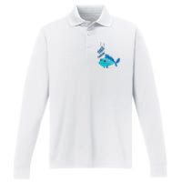 Funny Fish Free Piercing Performance Long Sleeve Polo