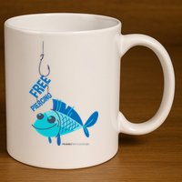 Funny Fish Free Piercing 11oz C Handle Ceramic Mug