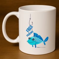 Funny Fish Free Piercing 11oz C Handle Ceramic Mug