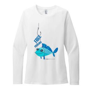 Funny Fish Free Piercing Womens CVC Long Sleeve Shirt