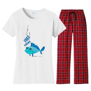 Funny Fish Free Piercing Women's Flannel Pajama Set