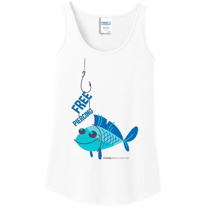 Funny Fish Free Piercing Ladies Essential Tank