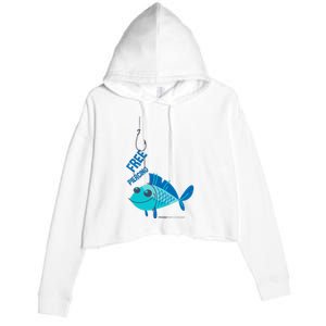 Funny Fish Free Piercing Crop Fleece Hoodie