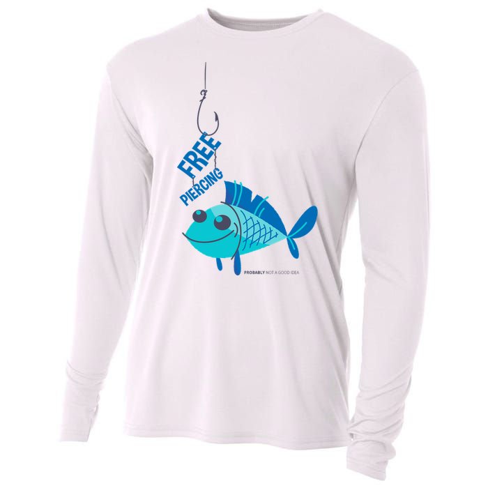 Funny Fish Free Piercing Cooling Performance Long Sleeve Crew