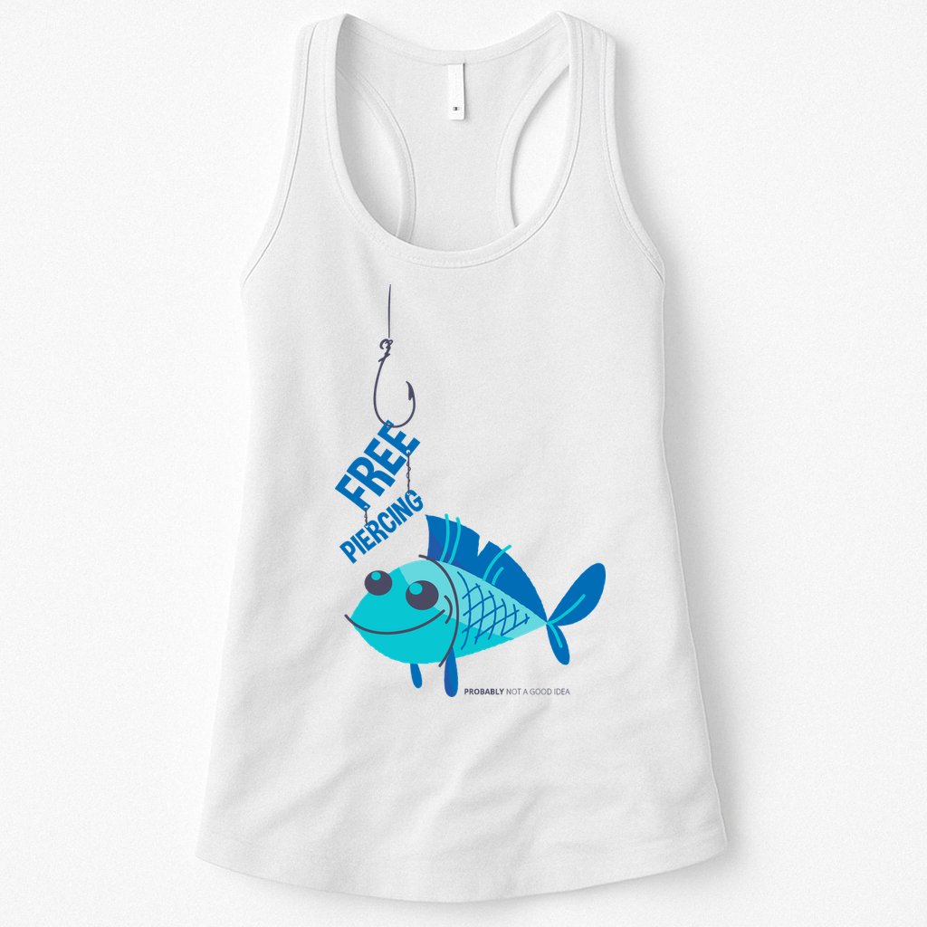 Funny Fish Free Piercing Womens Tank Top