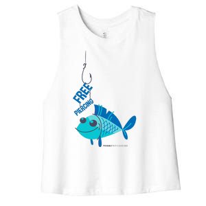 Funny Fish Free Piercing Women's Racerback Cropped Tank