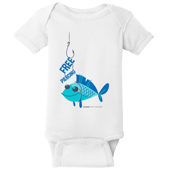 Funny Fish Free Piercing Baby Bodysuit