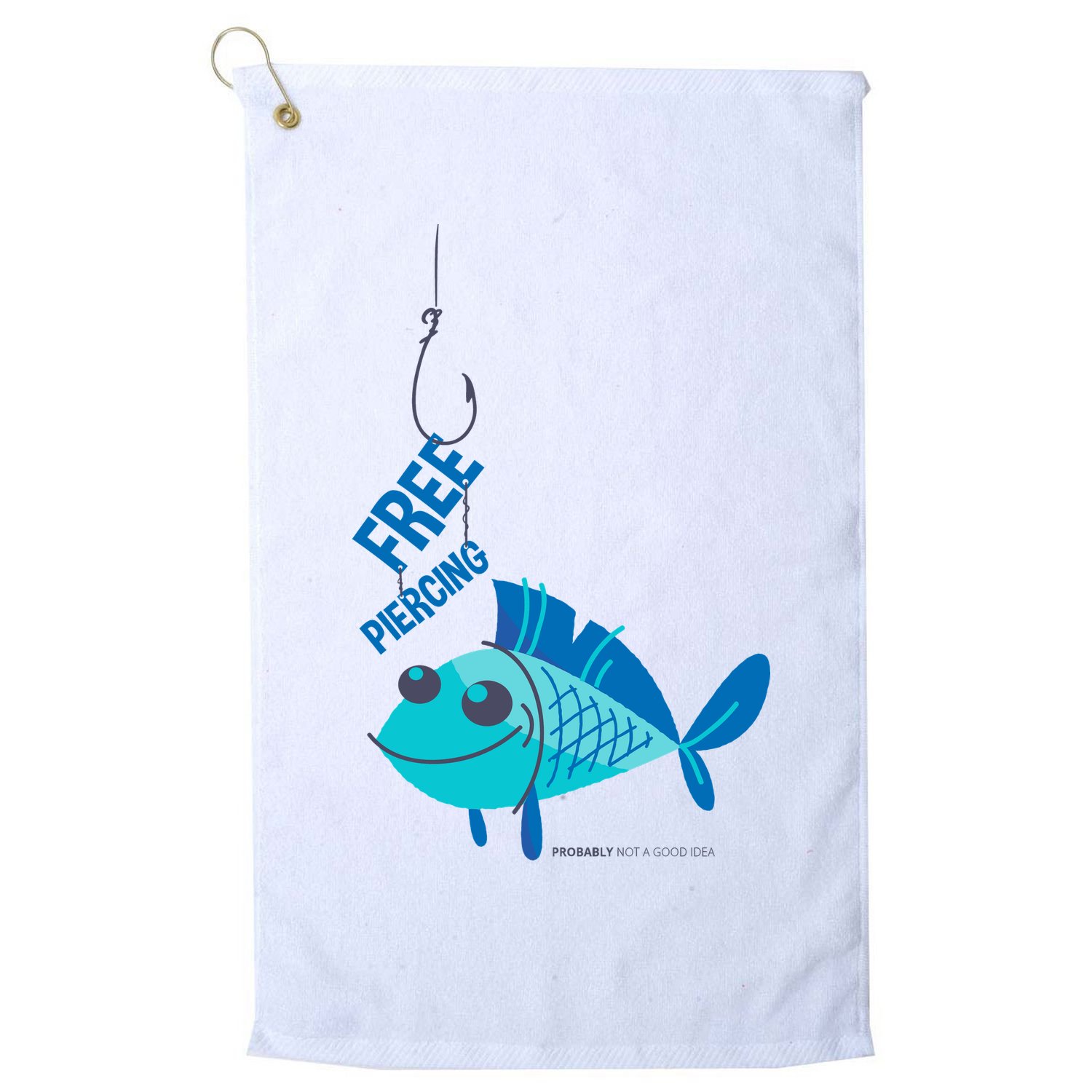 Funny Fish Free Piercing Golf Towel