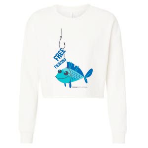 Funny Fish Free Piercing Cropped Pullover Crew