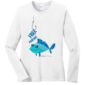 Funny Fish Free Piercing Ladies Long Sleeve Shirt