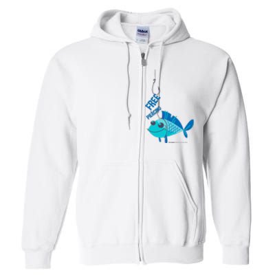 Funny Fish Free Piercing Full Zip Hoodie