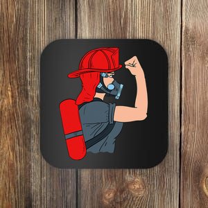 Firewoman Firefighter  Firefighting Rescuer Volunteer Coaster