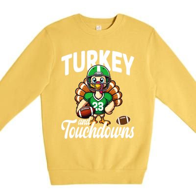 Family Food Football Thanksgiving Meaningful Gift Premium Crewneck Sweatshirt