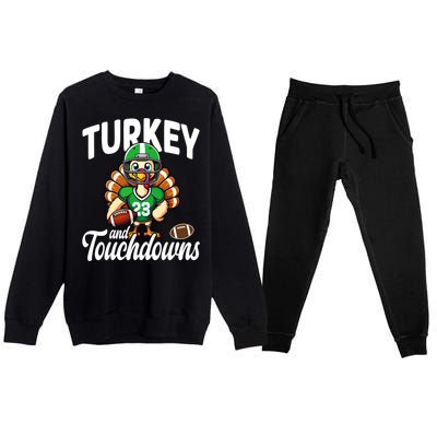 Family Food Football Thanksgiving Meaningful Gift Premium Crewneck Sweatsuit Set